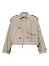 Stella Mccartney Cropped Trench Jacket In Neutrals
