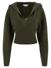 Stella Mccartney Hooded Sweater Sweaters And Cardigans Green In Black