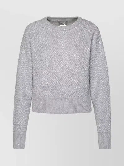 Stella Mccartney Cropped Wool Blend Sweater In Gray