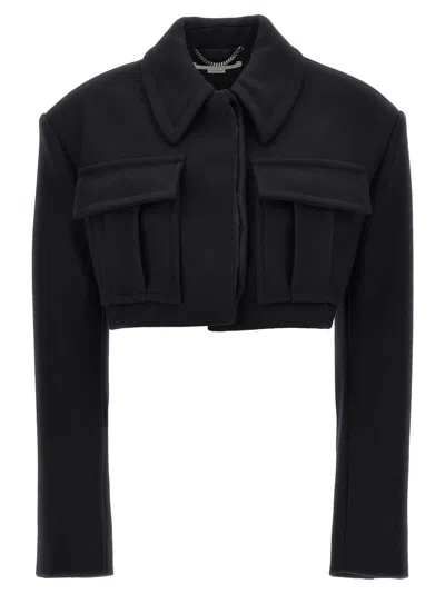STELLA MCCARTNEY STELLA MCCARTNEY CROPPED WOOL JACKET WITH BUTTON CLOSURE
