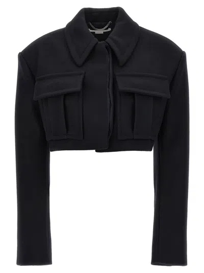 STELLA MCCARTNEY CROPPED WOOL JACKET WITH BUTTON CLOSURE