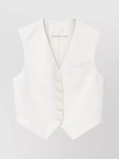 STELLA MCCARTNEY CROPPED WOOL VEST TAILORED V-NECK