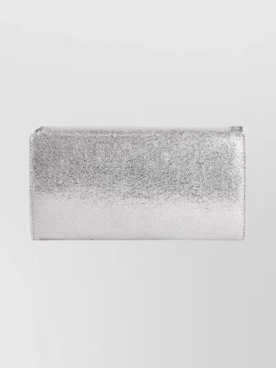 Stella Mccartney Crossbody Chain Wallet In Shaggy Deer In White