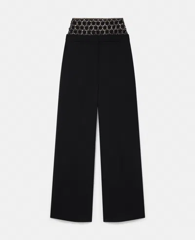 Stella Mccartney Crystal Cage Low-rise Trousers In Black