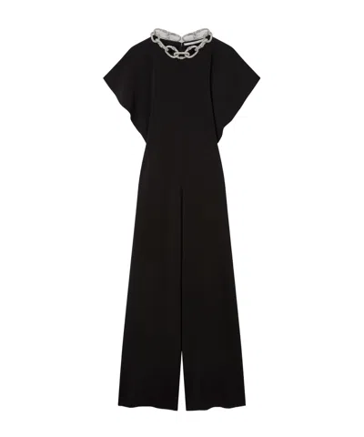 Stella Mccartney Chain Jumpsuit With Cat In Black