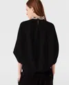 Stella Mccartney Crystal Chain Short-sleeve Top In Black