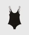 Stella Mccartney Crystal Chain Strap Top In Black