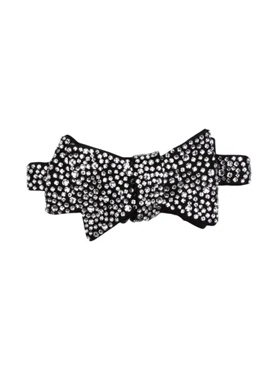 Stella Mccartney Crystal-embellished Bow Tie In Black