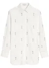 Stella Mccartney Crystal-embellished Cotton-poplin Shirt In White