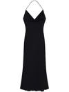Stella Mccartney Plunge Crystal Halterneck Maxi Dress In Black