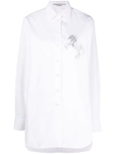 Stella Mccartney Crystal-embellished Horse Shirt In White