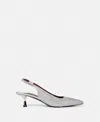 Stella Mccartney Crystal-embellished Kitten Heel Slingbacks In Pure White