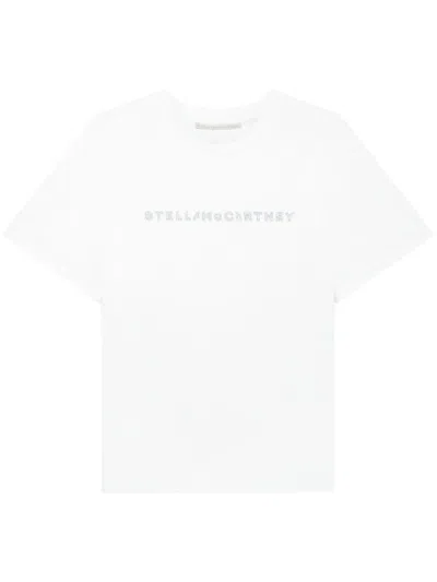 Stella Mccartney Stella Mc Cartney White Crew Neck T Shirt With Logo In Multicolor