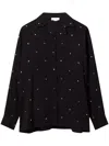 Stella Mccartney Womens Ramadan Crystal-embellished Woven Shirt Black In Black