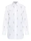 Stella Mccartney Crystal-embellished Shirt In Gray