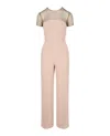 Stella Mccartney Crystal-embellished Short Sleeve Jumpsuit In Pink