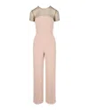 Stella Mccartney Crystal-embellished Short Sleeve Jumpsuit In Neutral