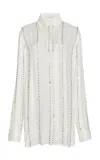 Stella Mccartney Crystal-embellished Silk Shirt In Ivory