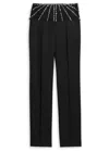 Stella Mccartney Crystal-embellished Straight-leg Trousers In Black