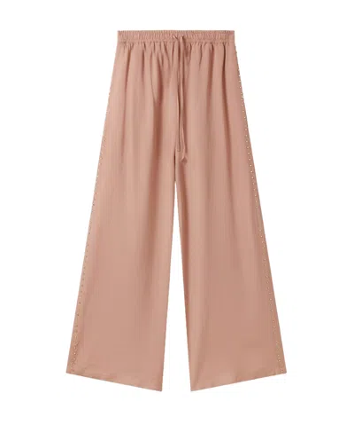 Stella Mccartney Crystal-embellished Trousers In Pink