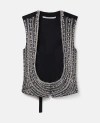 STELLA MCCARTNEY CRYSTAL EMBELLISHED WOOL TUXEDO WAISTCOAT