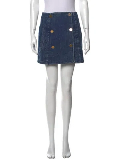 Pre-owned Stella Mccartney Crystal Embellishments Mini Skirt In Blue