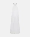 Stella Mccartney Envers Draped Satin Halterneck Dress In Pure White