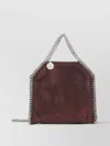 Stella Mccartney Falabella Tiny Bag Crystal Hotfix On Alter Suede Crossbody Bags Bordeaux In Multi