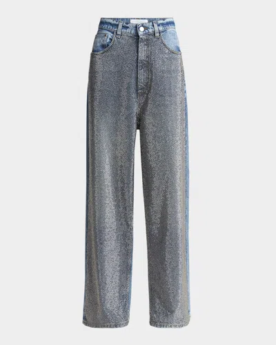 STELLA MCCARTNEY CRYSTAL HOTFIX WIDE LEG JEANS