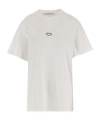 Stella Mccartney White Crewneck T-shirt With Embroidered Logo At The Front In Cotton Woman In White