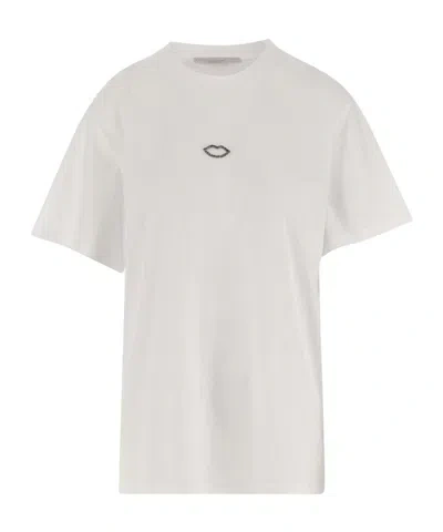 STELLA MCCARTNEY STELLA MCCARTNEY CRYSTAL-LIP EMBELLISHED T-SHIRT