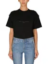 Stella Mccartney Rhinestud Logo T-shirt In Black