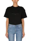 Stella Mccartney Rhinestud Logo T-shirt In Black