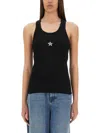 Stella Mccartney Star Appliqué Ribbed Tank Top In Black