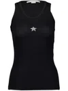 Stella Mccartney Star Appliqué Ribbed Tank Top In Black