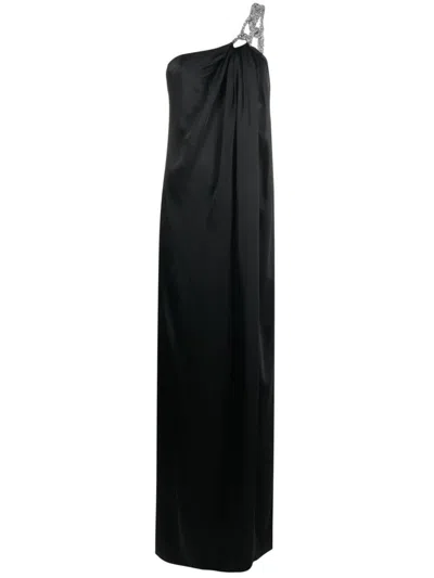 Stella Mccartney One-shoulder Dress With Jewel Buckle In Black (black)