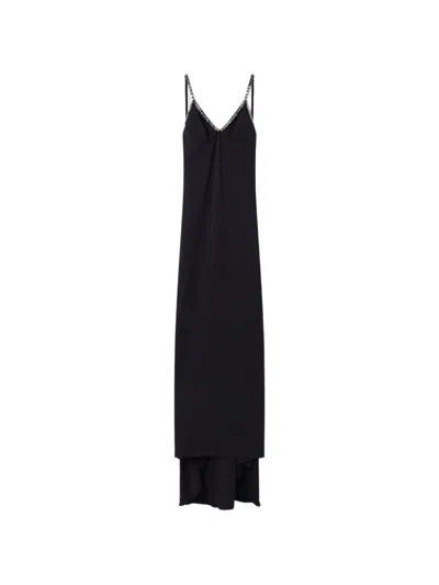Stella Mccartney Crystal-embellished Floor-length Dress In Black