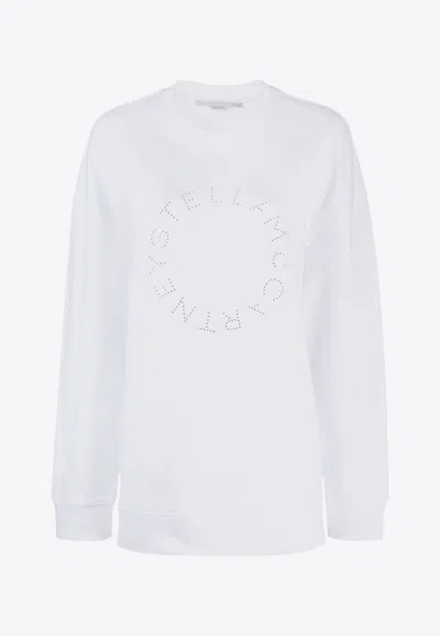 Stella Mccartney Crystal-embellished Logo Sweatshirt In White