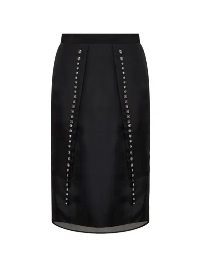 Stella Mccartney Crystal-embellished Midi Skirt In Black