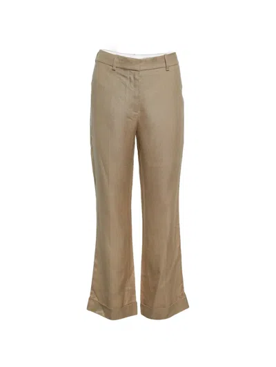 Pre-owned Stella Mccartney Cuffed-hem Trousers In Neutral