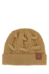 Stella Mccartney Camel Wool Beanie Hat In Brown