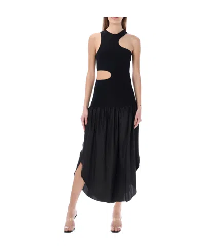 STELLA MCCARTNEY STELLA MCCARTNEY CUT OUT ASYMMETRIC MIDI DRESS