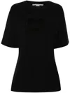 Stella Mccartney Cut-out Cotton T-shirt In Black