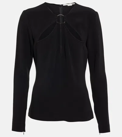 Stella Mccartney Cut Out Crêpe Top In Black