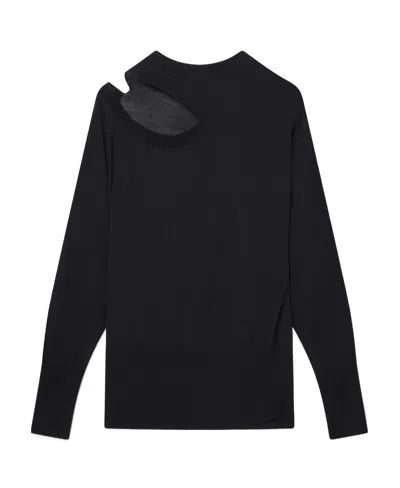 Stella Mccartney Cut Out-detail Crewneck Knitted Top In Black
