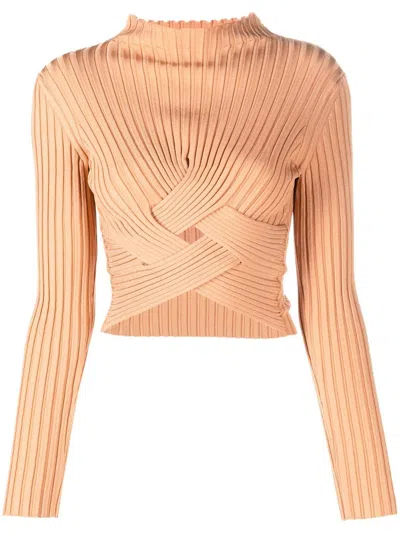 Stella Mccartney Cut-out Knitted Jumper In Orange