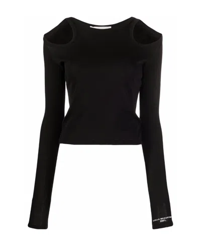 Stella Mccartney Cut-out Long-sleeve Top In Black