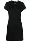 Stella Mccartney Cut-out Short-sleeved Minidress In Black