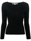 Stella Mccartney Cut-out Ribbed Jumper In Schwarz