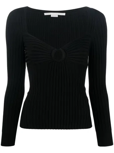 Stella Mccartney Cut-out Ribbed Jumper In Schwarz